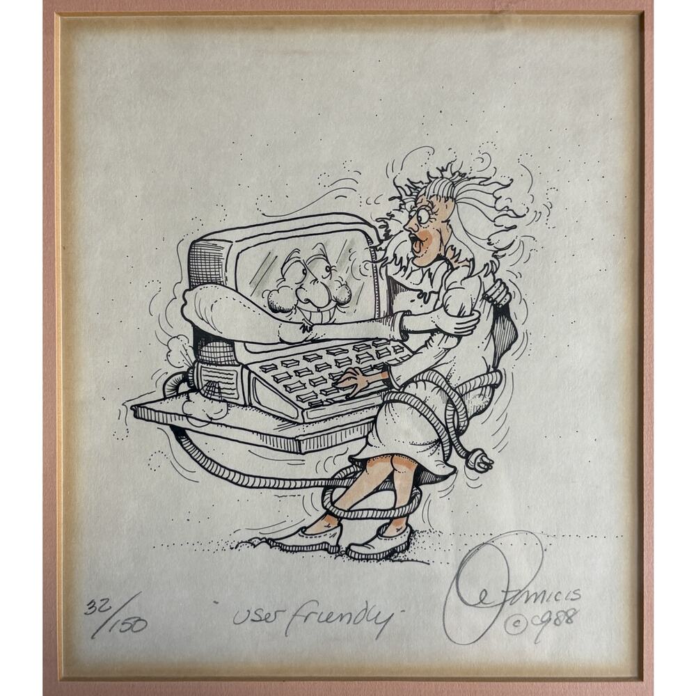 80s Tech Humor Art John DeAmicis Signed Limited Edition Print 32/150 - Picture 4 of 10